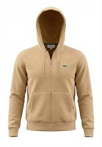 Lacoste Zip-Up Hoodie Veste polaire pour homme Millet L