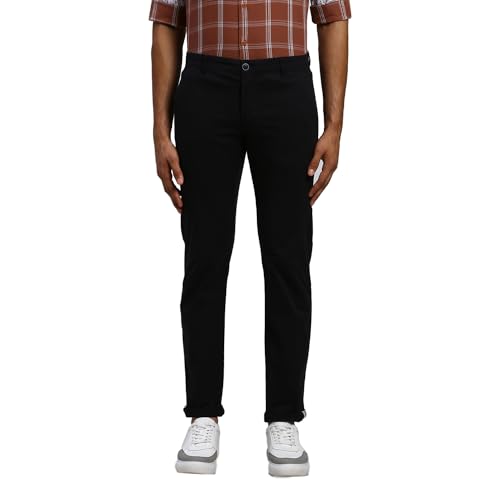 Image of Parx Men's Solid Pattern Lrt Fit Cotton Blend Flat Front Casual Trouser