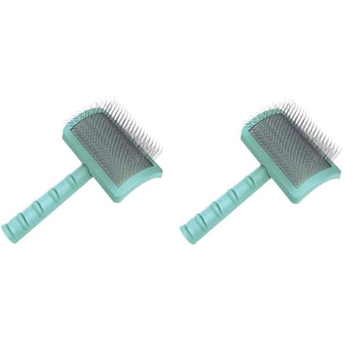 Brosse extra longue pour chien à poil long démêlage efficace avec picots métalliques verts