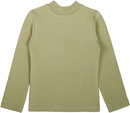 Image of Lilax Girls' Basic Long Sleeve Mock Turtleneck Cotton T-Shirt