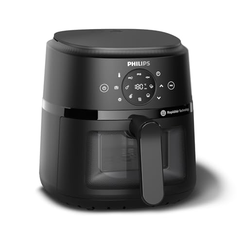 Philips 2000 Series NA210/09 - Airfryer RapidAir Technology Up to 90% Less Fat 13 Cooking Modes Touchscreen Cooking Window Compact 3.2L Capacity