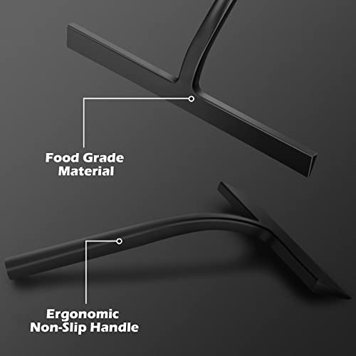 Quniof Squeegee For Shower Glass Door 11" Multi-Purpose Silicone Squeegee For Bathroom, Mirror, Shower Door, Window, Glass, Car And Tile (Black) #TOP4