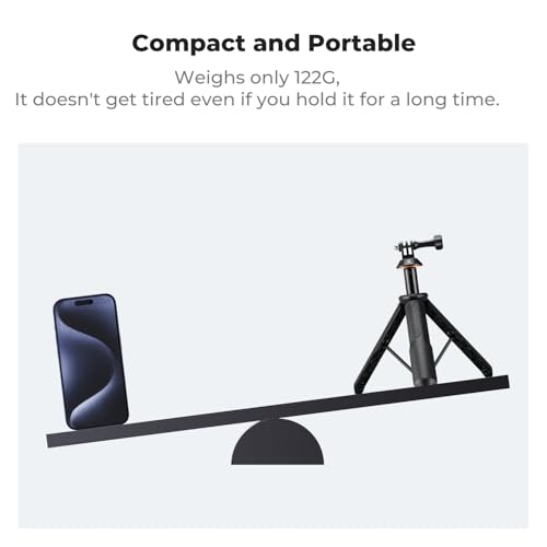 Image of K&F CONCEPT 58.5cm /23inch Portable Adjustable Stand Selfie Stick Tripod | Portable Vlog Handle Grip Action Camera Selfie Stick for GoPro Hero 13 /12 /11 /10 /9 /8 /Max, DJI Osmo Action 6 /5 /4 /3 /2 /1