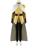 RocailleCos The Owl House Hunter Cosplay Golden Guard Costume with Cloak Outfit Suit for Men (XL, gold)