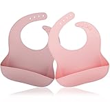 Silicone Baby Bibs, Socub Comfortable Silicone Bibs for Babies & Toddlers Set of 2, BPA Free, with...