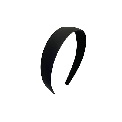 Tiara Larga Simples Para Cabelo, Preta (PRETO, NORMAL)