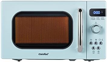 COMFEE' Retro Small Microwave Oven With Compact Size, 9 Preset Menus, Position-Memory Turntable, Mute Function, Countertop Microwave Perfect For Small Spaces, 0.7 Cu Ft/700W, Green, AM720C2RA-G