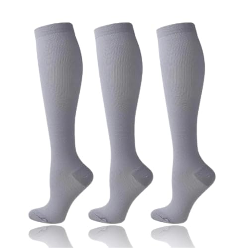 Calcetines compresión para hombre Calcetines de compresión 3 Piars for leggings, calcetines de presión for correr, fútbol, ​​edición for adultos, calcetines de presión rojos for enfermeras(3YSZ03-LGY,