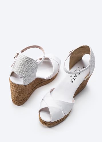 Image of VISCATA Aiguablava Canvas Wedges with Ankle Strap