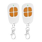 Lot de 2 AAM0094 Télécommande Portail Garage 4 Canaux, 433.92MHz Compatible SCS Motorisation Portail et Porte de Garage(orange)