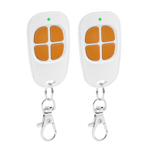 Lot de 2 AAM0094 Télécommande Portail Garage 4 Canaux, 433.92MHz Compatible SCS Motorisation Portail et Porte de Garage(orange)