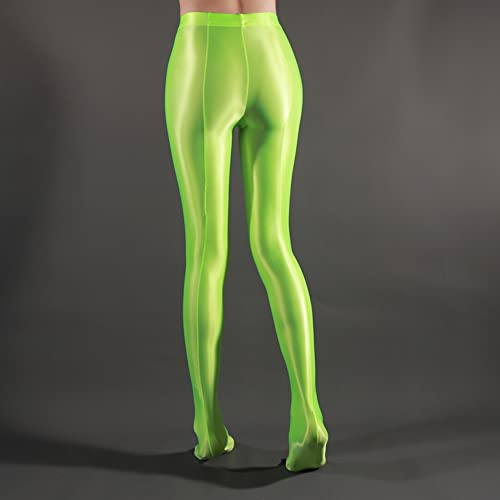 Image of cloudmall Women Sexy Semi Opaque Pantyhose Running Tights Yoga Leggings Oil Shiny Stocking