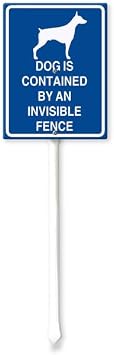 SRongmao Dog is Contained by An Invisible Fence Yard Sign with Stake 8x12inch Rustproof Outdoor Aluminum Sign for Yard Garden Lawn Street Outdoor