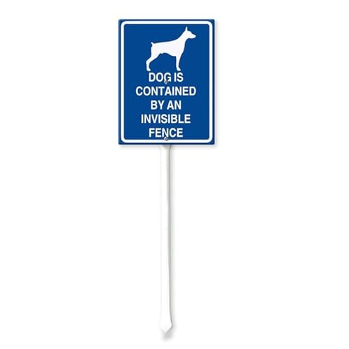 SRongmao Dog is Contained by An Invisible Fence Yard Sign with Stake 7x8.8inch Rustproof Outdoor Aluminum Sign for Yard Garden Lawn Street Outdoor