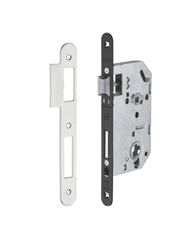 MONOMAX NF 50 Axis Cylinder Version Lock Box – Galvanised Box, Epoxy Black Granite Headrest – Recessed Model for Front Door – Made in France – Black Finish THIRARD