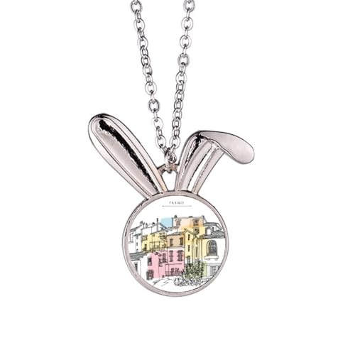 Collier lapin coloré pendentif animal original bijou fantaisie tendance