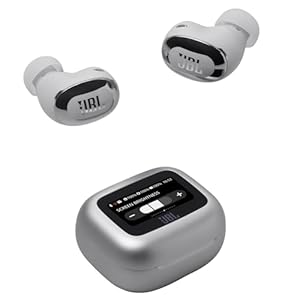 JBL Live Buds 3 Wireless Bluetooth Earbud Headphones with 40-Hour Battery Life, True Adaptive Noise-Cancelling and High-Resolution JBL Signature Sound, IP55 Waterproof, Silver
