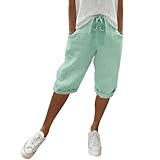 pantalon survêtement bandes Pantalon de sport 3/4 pour femme - Pantalon de jogging d'été taille haute - Pantalon de survêtement - Rayures - Loisirs - Avec poche - 001 GrnL