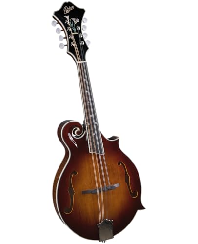 Rover RM-85 Deluxe F-model Mandolin – Burgundy Burst – Solid Sitka Spruce Top & Flamed Maple Body with Adjustable Bridge and Gig Bag