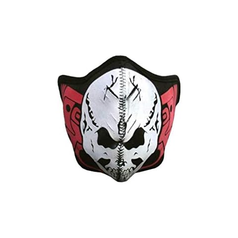 kenai dark Motorcycle Neoprene Mask White Skull Cover