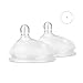 Olababy Gentle Bottle Silicone Replacement Nipple 2 Pack (0-3 Months/Preemie Flow)