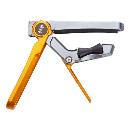 【国内正規品】Jstaff S1 The Rolling Capo ローリングカポタスト 装着したままスライドで素早く転調·キーチェンジ可能 3段階の力調節でしっかり固定 ネックを傷つけない おしゃれ 軽量 簡単装着 上アームローラーは交換可能 エレキギター·アコースティックギター用 (イエロー)（Amazon）