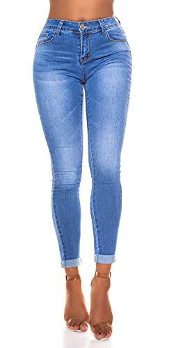 Miss RJ Vaqueros ajustados de cintura alta para mujer Push Up, azul, 42 Cover