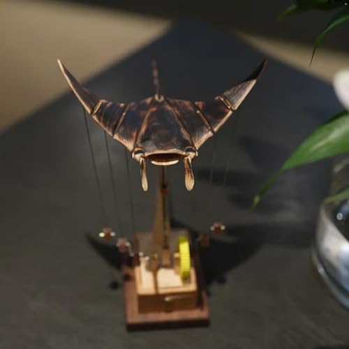 Image of Artisan Wooden Manta Ray Automaton, Upgraded Version Handmade Wooden Electric Bionic Manta Ray Ornament