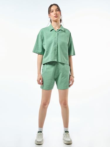 Image of Bewakoof Women's Cotton Solid Loose Fit Co-Ordinates Clothing Set