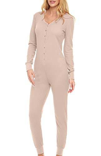 Alexander Del Rossa Women's Onesie Ribbed Waffle...