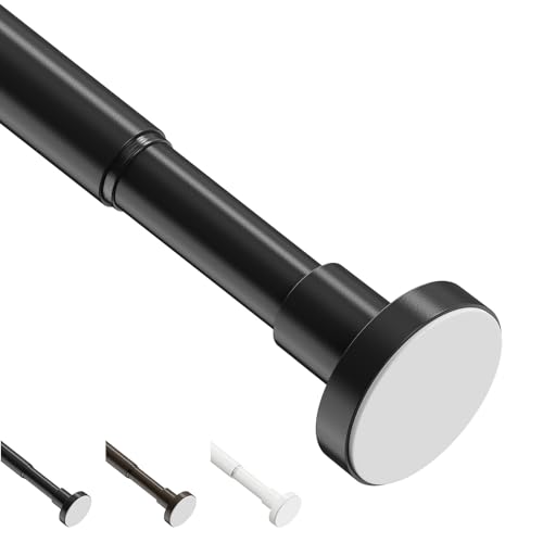 WELDUN Teleskopstange 48-67CM Duschvorhangstange ohne Bohren Φ25mm klemmstange Vorhangstange Spannstange für Kleiderschrank, Fenster, Badezimmer, Schwarz
