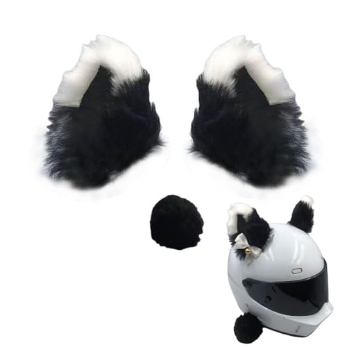 QOCUILC Katzenohren für Helm Motorrad Helm-Ohren Katzenohren Dekoration niedliches Helmzubehör für Fahrradhelm Ski-Helm Motorradhelm Snowboardhelm Lustiges Tier Design Motorradhelm Zubehör