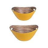  Table Passion - Set de 2 saladiers Bambou jaunes 30 et 25 cm