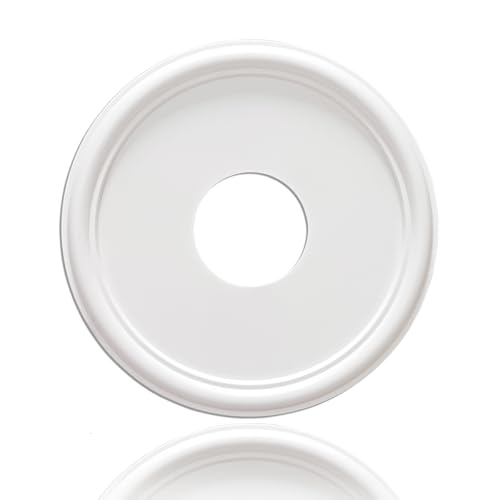 Image of Molded Nylon Ceiling Medallion for Light Fixtures and Ceiling Fans White 13 inchOD x 4 inchID x 1-1 /8 inchP (Fits Canopies up to 10-1 /2 inch)