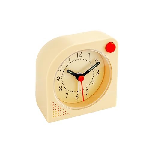 Reloj despertador analógico básico amarillo de 8 cm que funciona con pilas TJINGA 3
