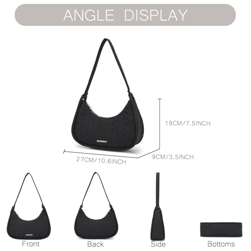 BESMART Small Handbag Shoulder Bag for Women/Ladies, Trendy Armpit Bag Quilted Underarm Bag Jacquard Evening Bag4