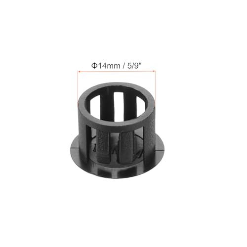 Image of MECCANIXITY 100PCS 14mm(9 /16 inch) Black Plastic Hole Plugs, Flush Type Panel Hole Plugs Insert End Caps for Locking Hole Tubes Furniture Cabinet