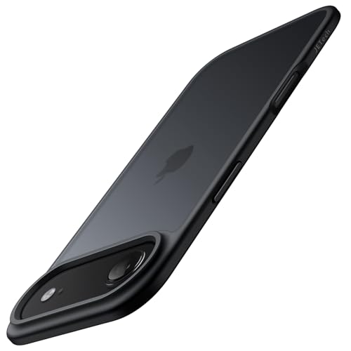 JETech Matt Hülle für iPhone Air Stoßfest Militärstandard FallSchutz Mattierte Transluzente Rückseite Minimalistische Handyhülle Anti-Fingerabdrücke (Schwarz)