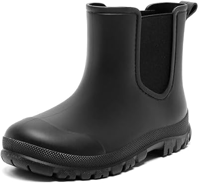 Pelbiuqik Kids Rain Boots for Girls & Boys, Waterproof Ankle Chelsea Rubber Boots, Non-Slip with Lig...