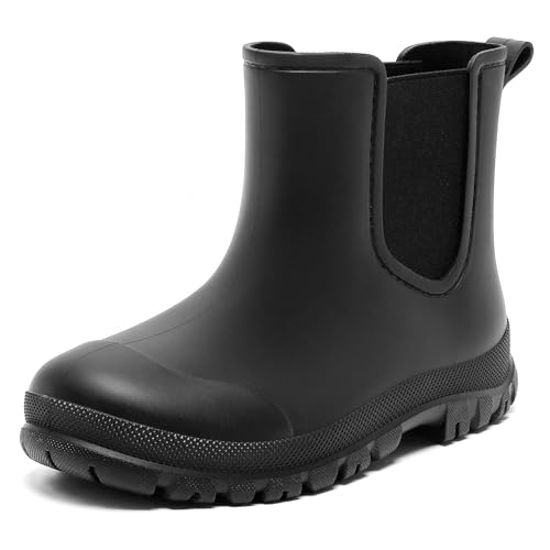 Pelbiuqik Kids Rain Boots for Girls & Boys, Waterproof Ankle Chelsea Rubber Boots, Non-Slip with LightWeight Water Shoes for Toddler Outdoor Park, Hiking, Fishing, Farm