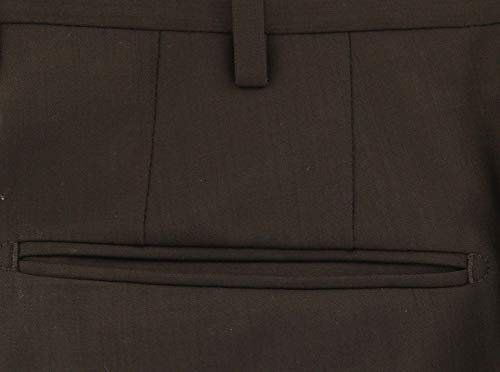 Incotex Dark Brown Solid Wool Pants - Slim3
