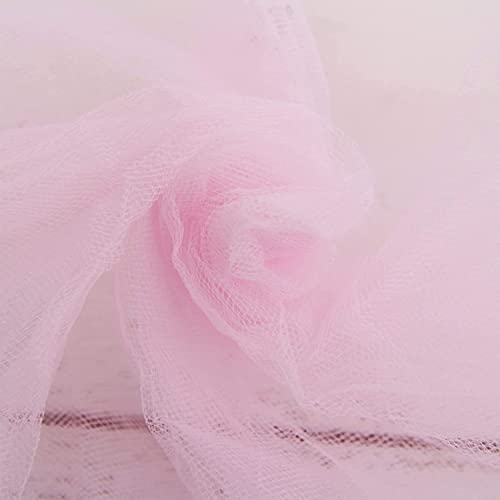 Image of Multi Purpose Solid Nylon Soft Net Combination Fabric - for Wedding, Parties, Costumes, and Decoration (16.4 x 4 Feet, Light Pink)