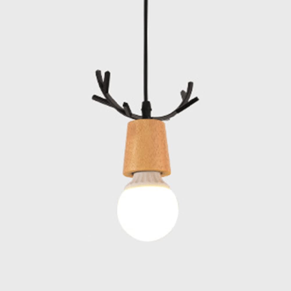 FYWRLQG Farmhouse Wood Small Hanging Light Pastoral Iron Decoration Pendant Lamp Metal Creative Ceiling Lighting Fixtures 1-Light Fashion Design Chandelier Lamps for Bedroom Kitchen Hotel Indoor