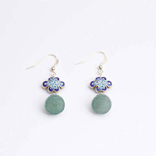 Boucles d'oreilles faites main en jade, un talisman de style ethnique