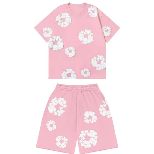 Ensemble de T-shirt et short fleuri pour enfants, 2 pièces, ensemble d'entraînement d'été,...