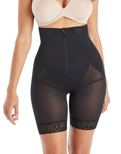 Maidenform Women's Ultra Sculpts Thigh Slimmer, Firm Control High-Waisted Shapewear Briefs, Black, Medium