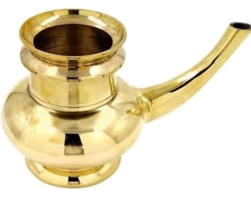Image of Kerala Crafts Pure 3.5 Inch Brass Kindi (Vessel or Holy Water Dispenser) |Kerala Traditional Home Mandir Wedding Onam Vishu Deepavali Navarathri Pongal Thrissur Diwali Temple Festival Pooja