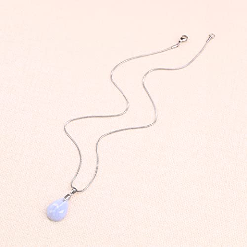 Amorwing Tear Shape Blue Lace Agate Stones Cute Womens Necklace #TOP5