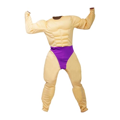 Costume muscle réaliste en polyester, déguisement carnaval S