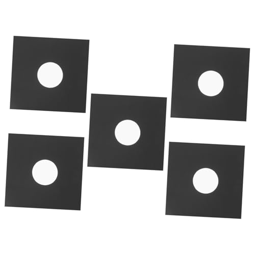 HOMSFOU Custodie per Dischi in Vinile 12 Pollici 6 Pezzi Rivestimento Esterno in Carta Kraft Nera, Protezione Resistente e Conservazione Standard per Collezionisti e Appassionati